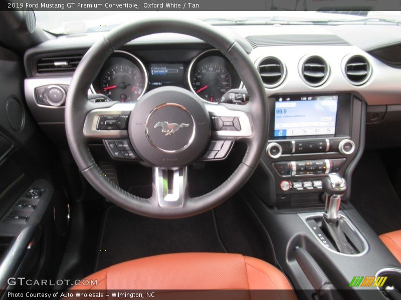 Oxford White / Tan 2019 Ford Mustang GT Premium Convertible