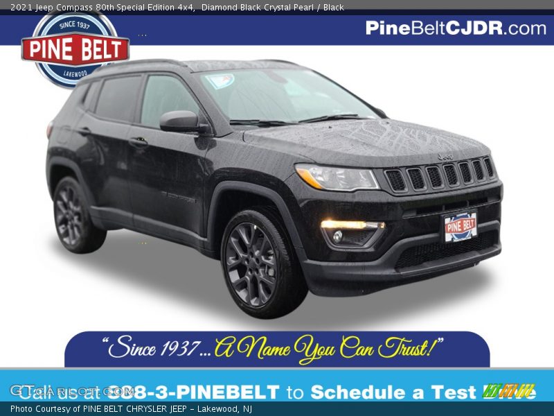 Diamond Black Crystal Pearl / Black 2021 Jeep Compass 80th Special Edition 4x4