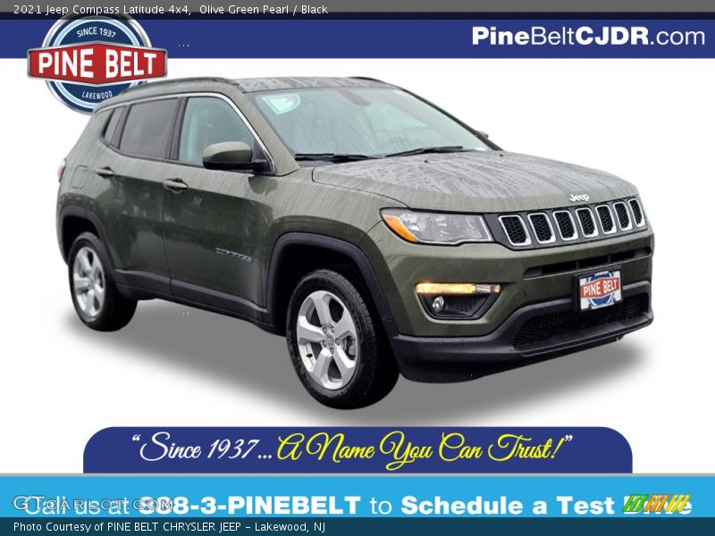 Olive Green Pearl / Black 2021 Jeep Compass Latitude 4x4
