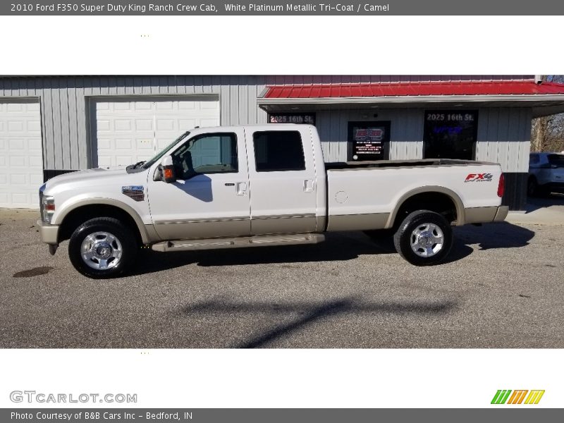 White Platinum Metallic Tri-Coat / Camel 2010 Ford F350 Super Duty King Ranch Crew Cab