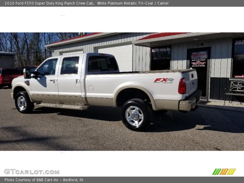 White Platinum Metallic Tri-Coat / Camel 2010 Ford F350 Super Duty King Ranch Crew Cab