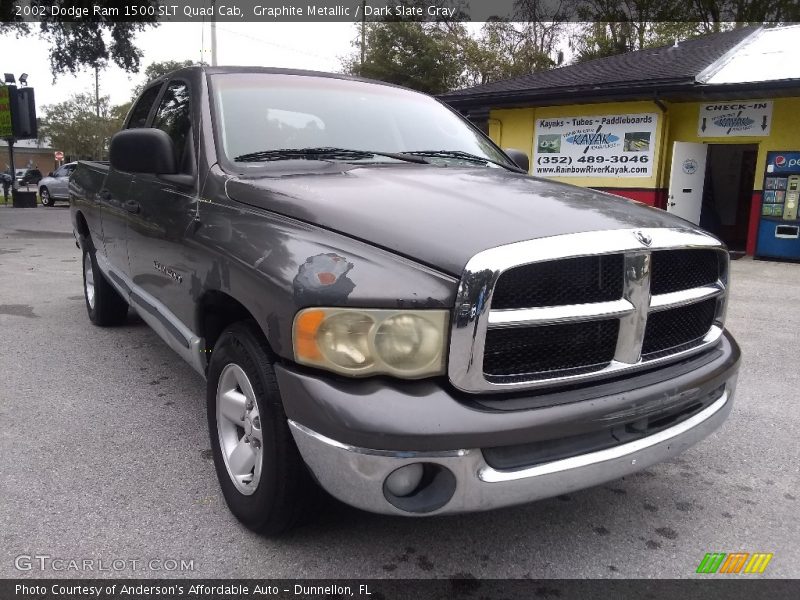 Graphite Metallic / Dark Slate Gray 2002 Dodge Ram 1500 SLT Quad Cab