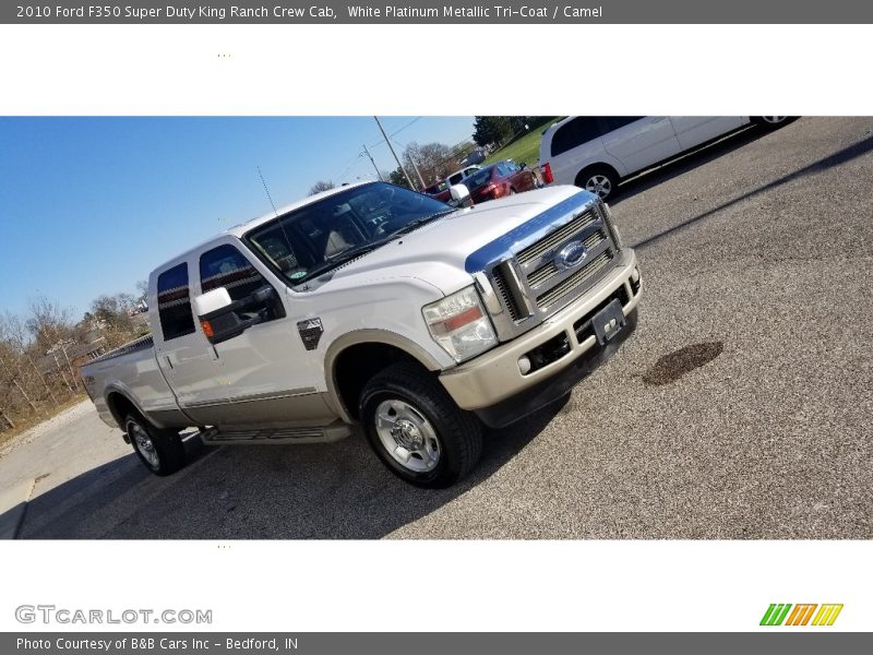 White Platinum Metallic Tri-Coat / Camel 2010 Ford F350 Super Duty King Ranch Crew Cab