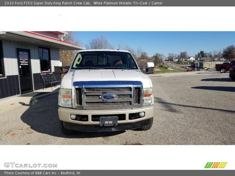 White Platinum Metallic Tri-Coat / Camel 2010 Ford F350 Super Duty King Ranch Crew Cab