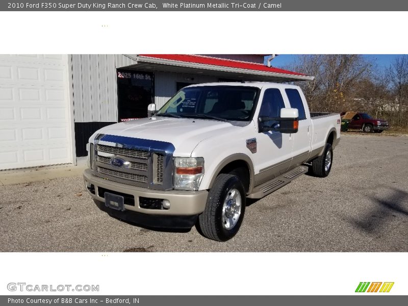 White Platinum Metallic Tri-Coat / Camel 2010 Ford F350 Super Duty King Ranch Crew Cab
