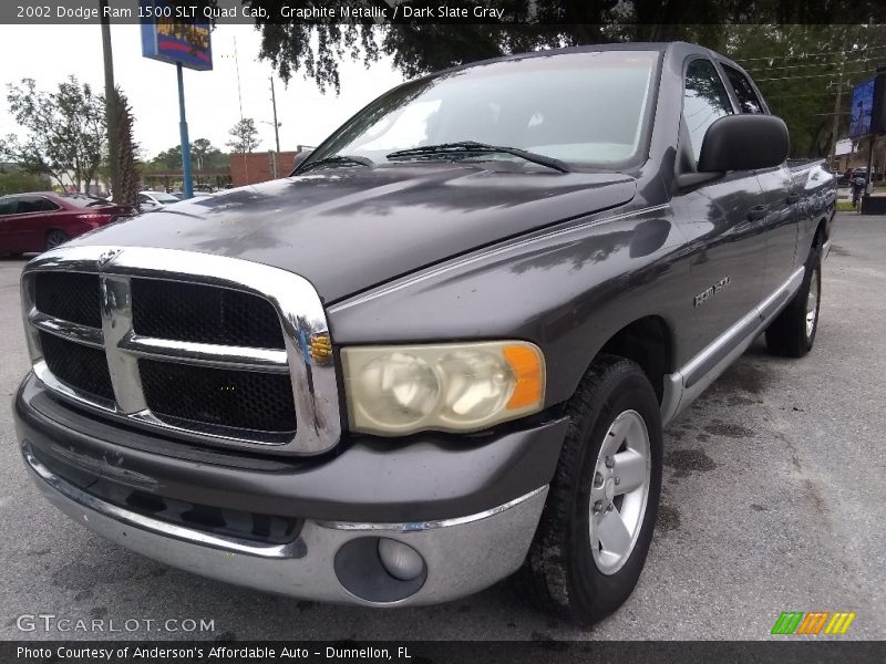 Graphite Metallic / Dark Slate Gray 2002 Dodge Ram 1500 SLT Quad Cab