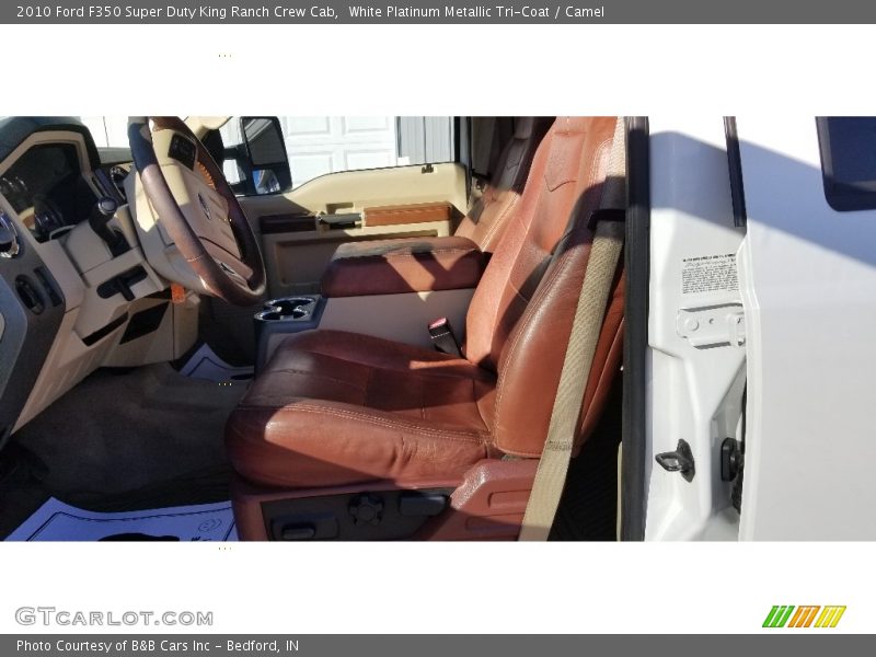 White Platinum Metallic Tri-Coat / Camel 2010 Ford F350 Super Duty King Ranch Crew Cab