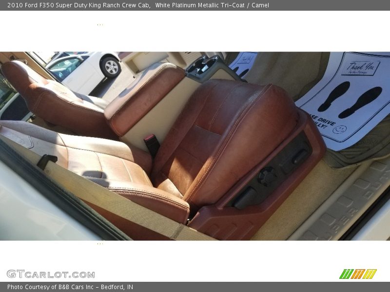 White Platinum Metallic Tri-Coat / Camel 2010 Ford F350 Super Duty King Ranch Crew Cab