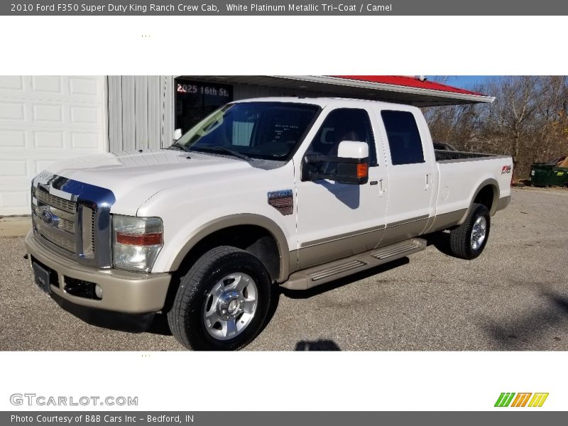 White Platinum Metallic Tri-Coat / Camel 2010 Ford F350 Super Duty King Ranch Crew Cab