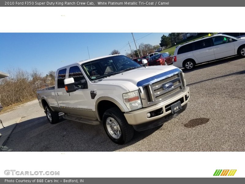 White Platinum Metallic Tri-Coat / Camel 2010 Ford F350 Super Duty King Ranch Crew Cab