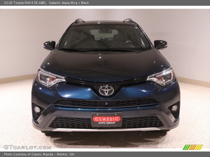 Galactic Aqua Mica / Black 2018 Toyota RAV4 SE AWD