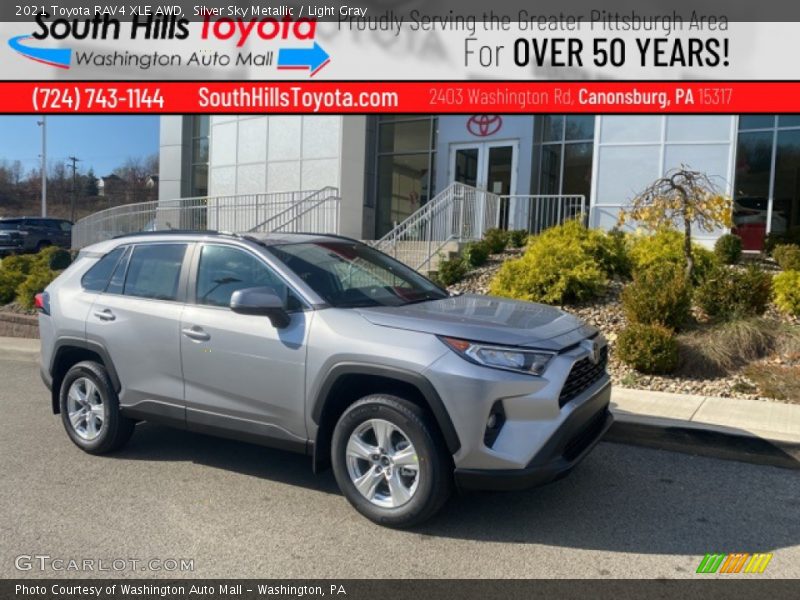 Silver Sky Metallic / Light Gray 2021 Toyota RAV4 XLE AWD