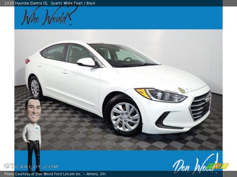 Quartz White Pearl / Black 2018 Hyundai Elantra SE