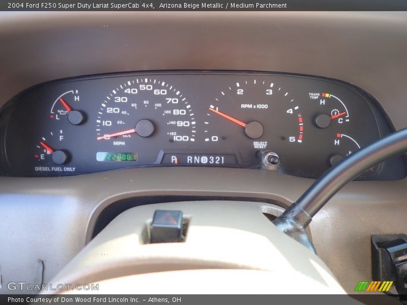 Arizona Beige Metallic / Medium Parchment 2004 Ford F250 Super Duty Lariat SuperCab 4x4