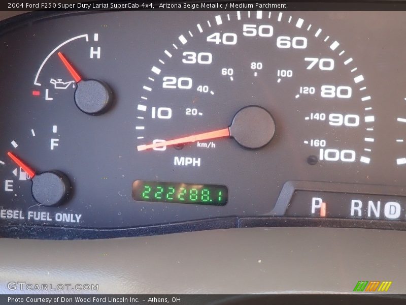 Arizona Beige Metallic / Medium Parchment 2004 Ford F250 Super Duty Lariat SuperCab 4x4