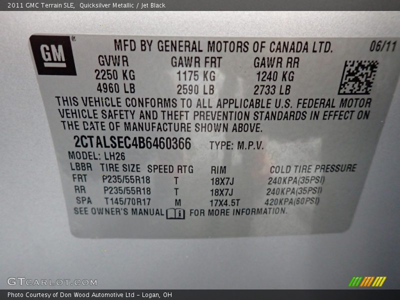 Quicksilver Metallic / Jet Black 2011 GMC Terrain SLE