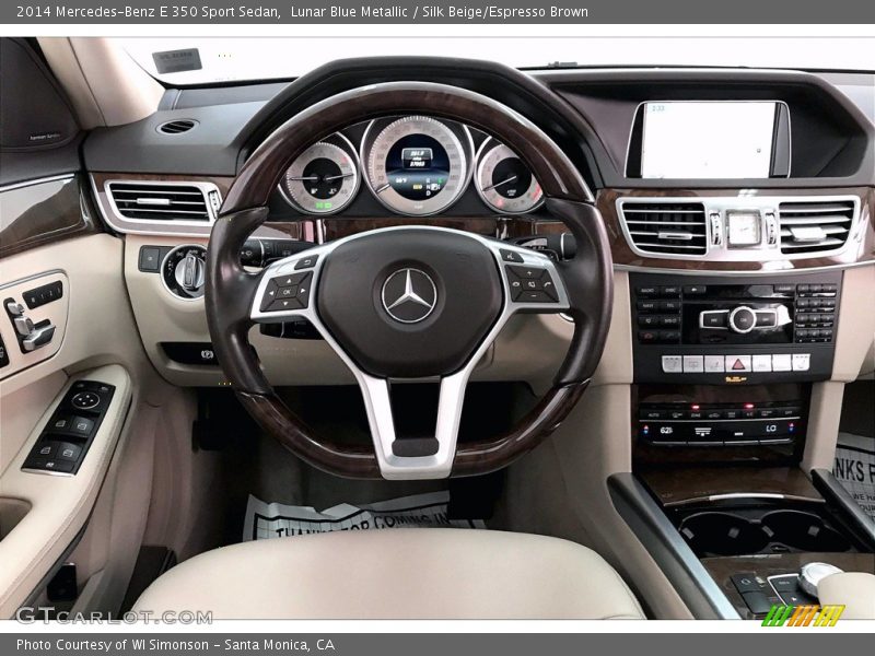 Lunar Blue Metallic / Silk Beige/Espresso Brown 2014 Mercedes-Benz E 350 Sport Sedan