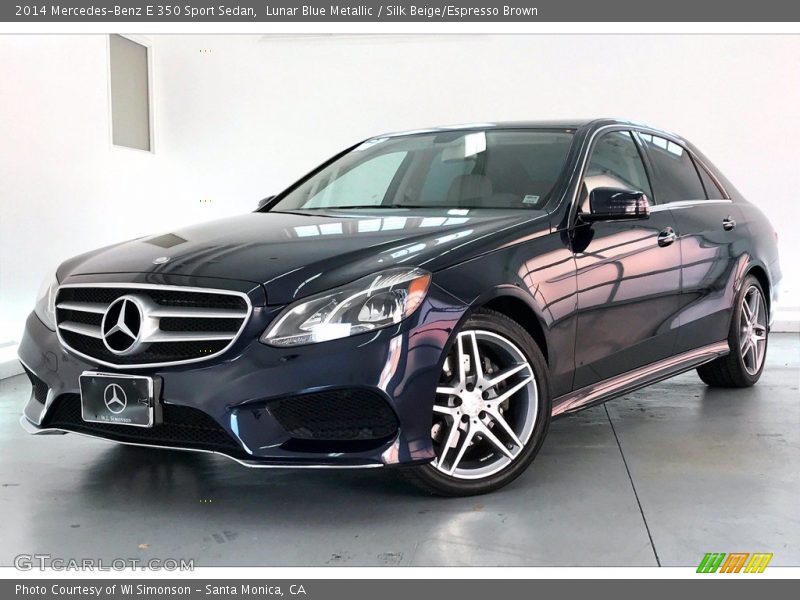 Lunar Blue Metallic / Silk Beige/Espresso Brown 2014 Mercedes-Benz E 350 Sport Sedan
