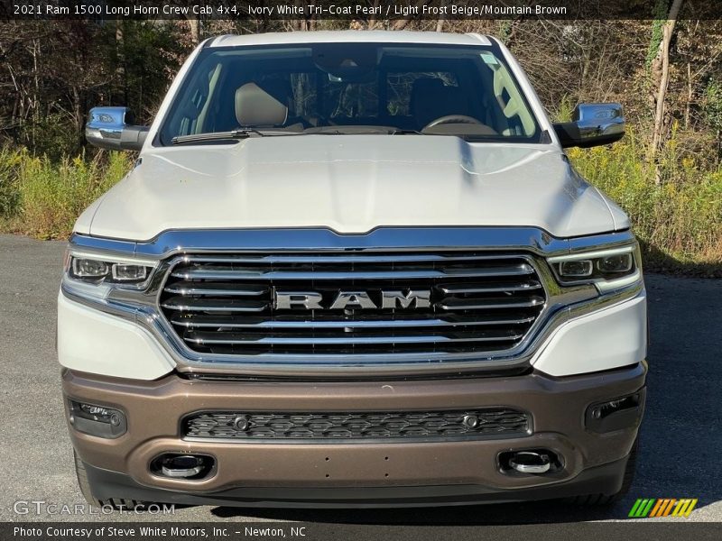 Ivory White Tri-Coat Pearl / Light Frost Beige/Mountain Brown 2021 Ram 1500 Long Horn Crew Cab 4x4