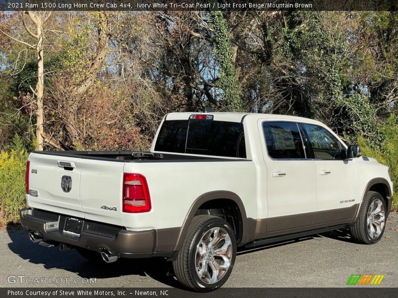 Ivory White Tri-Coat Pearl / Light Frost Beige/Mountain Brown 2021 Ram 1500 Long Horn Crew Cab 4x4