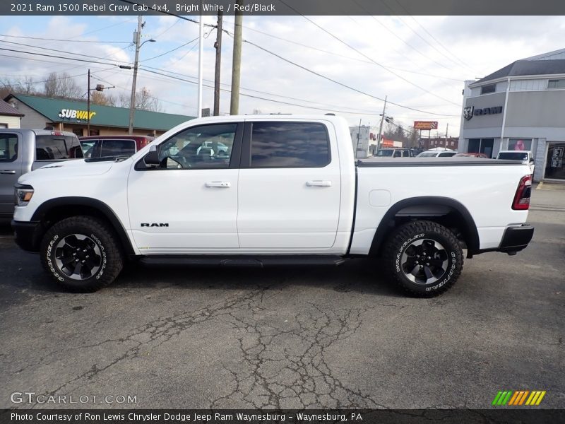 Bright White / Red/Black 2021 Ram 1500 Rebel Crew Cab 4x4