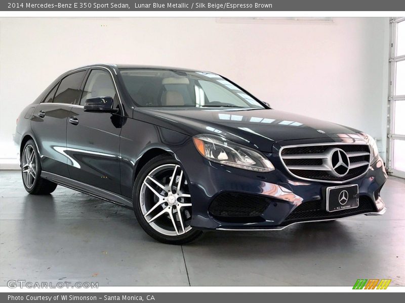 Lunar Blue Metallic / Silk Beige/Espresso Brown 2014 Mercedes-Benz E 350 Sport Sedan