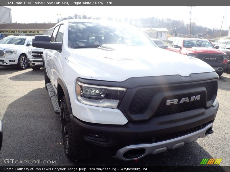 Bright White / Red/Black 2021 Ram 1500 Rebel Crew Cab 4x4