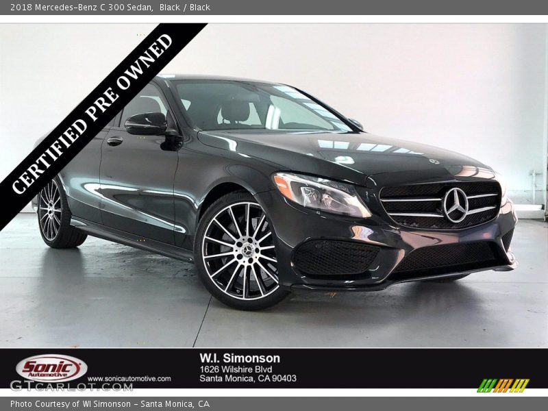 Black / Black 2018 Mercedes-Benz C 300 Sedan