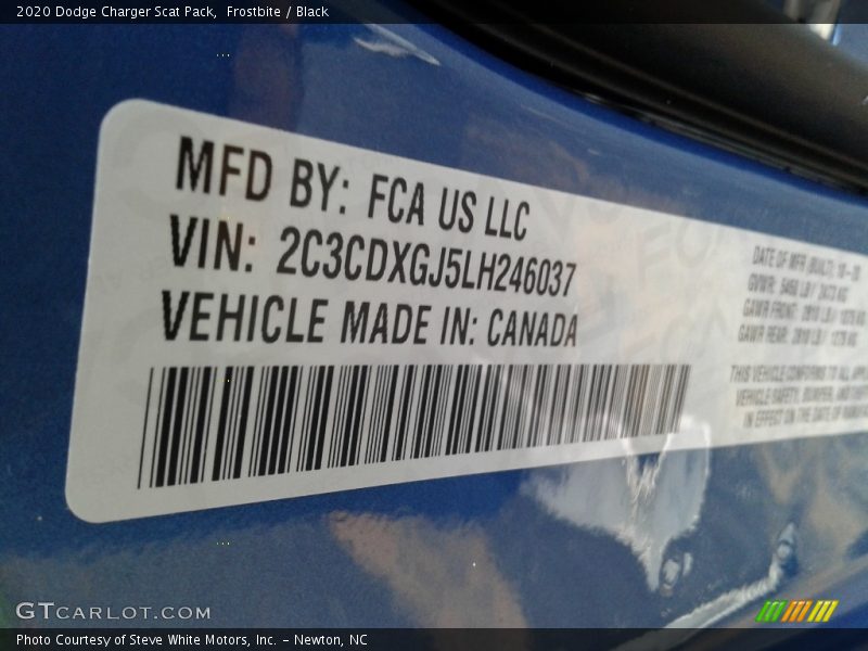 Frostbite / Black 2020 Dodge Charger Scat Pack