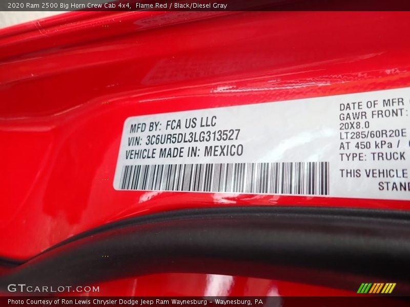 Flame Red / Black/Diesel Gray 2020 Ram 2500 Big Horn Crew Cab 4x4