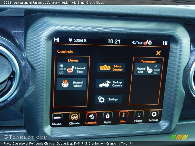 Controls of 2021 Wrangler Unlimited Sahara Altitude 4x4