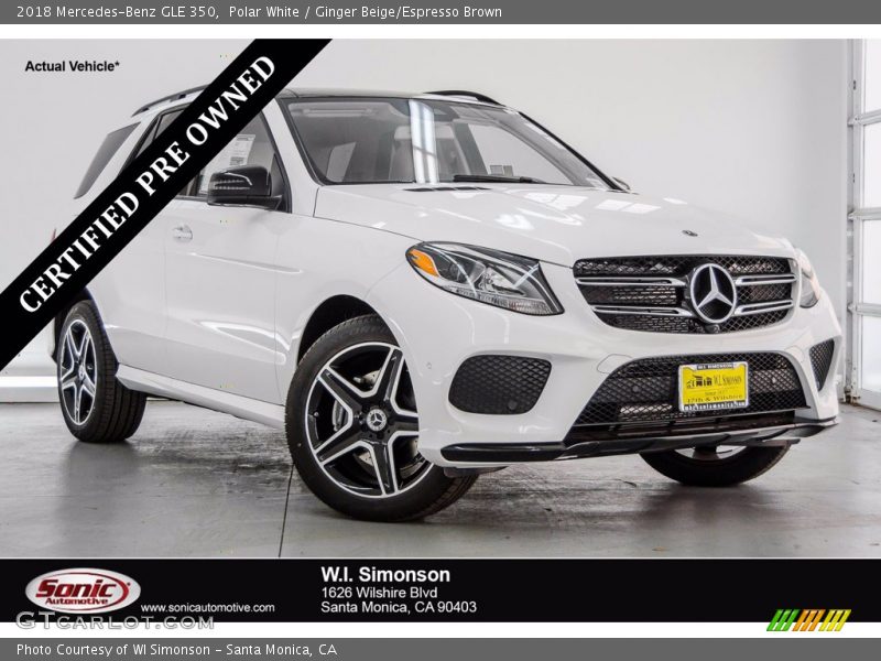 Polar White / Ginger Beige/Espresso Brown 2018 Mercedes-Benz GLE 350