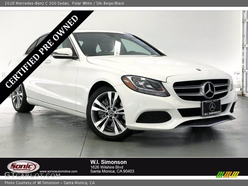 Polar White / Silk Beige/Black 2018 Mercedes-Benz C 300 Sedan