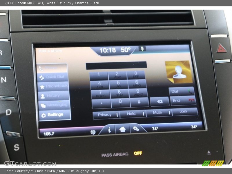 White Platinum / Charcoal Black 2014 Lincoln MKZ FWD