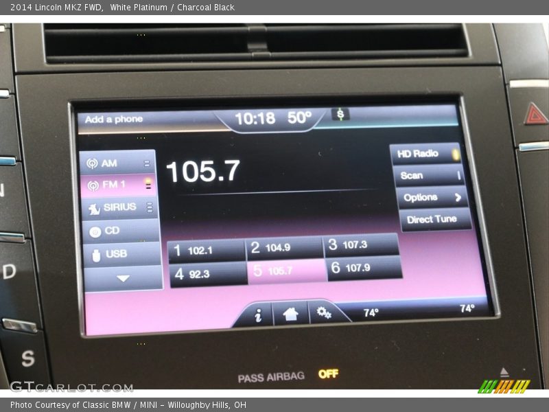 White Platinum / Charcoal Black 2014 Lincoln MKZ FWD