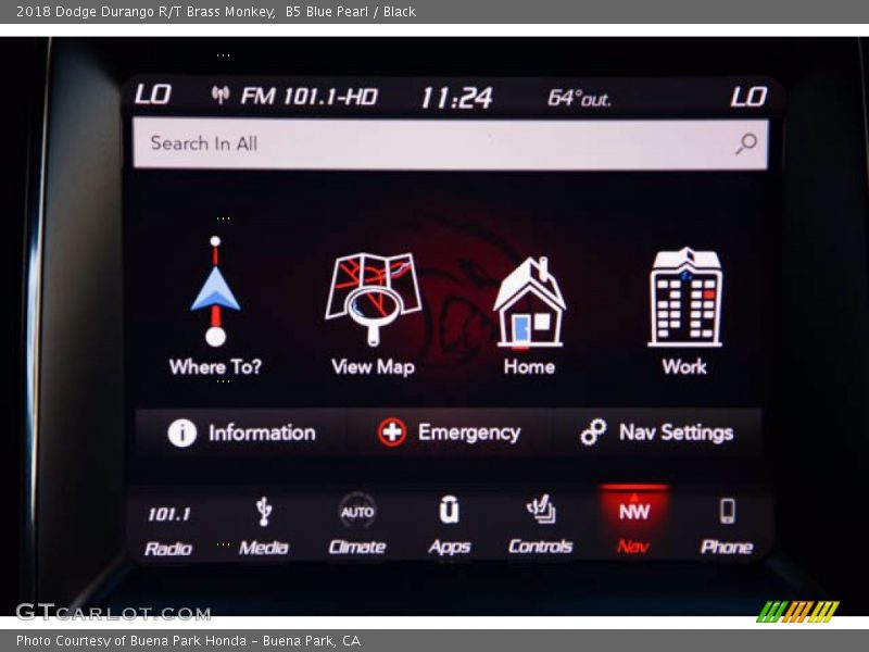 B5 Blue Pearl / Black 2018 Dodge Durango R/T Brass Monkey