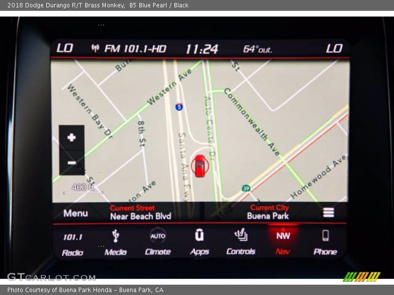 Navigation of 2018 Durango R/T Brass Monkey