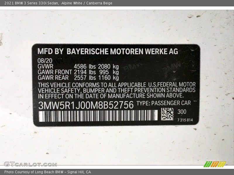 Alpine White / Canberra Beige 2021 BMW 3 Series 330i Sedan