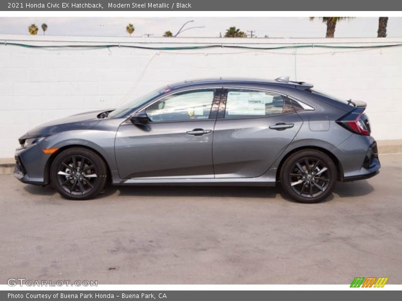 Modern Steel Metallic / Black 2021 Honda Civic EX Hatchback