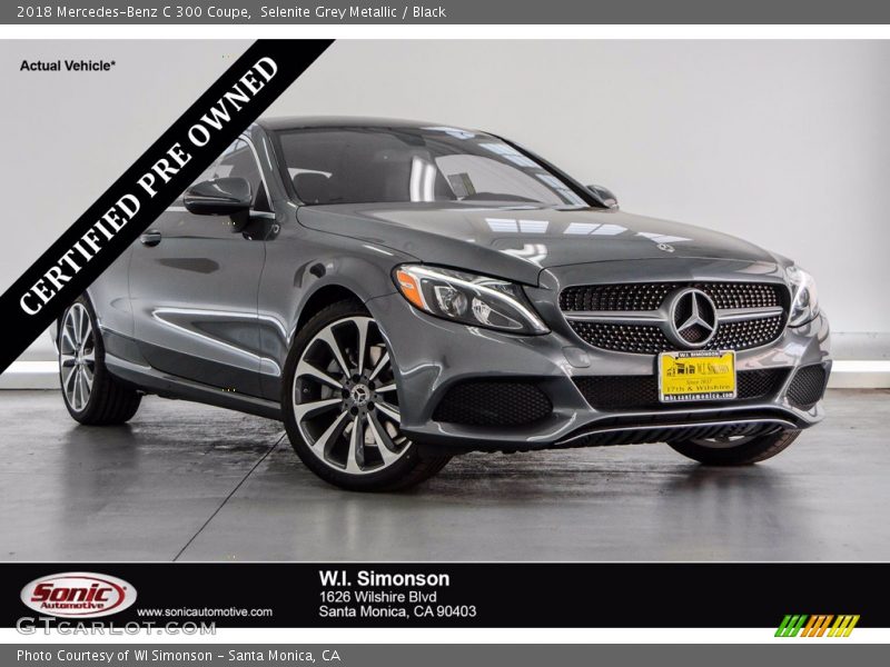 Selenite Grey Metallic / Black 2018 Mercedes-Benz C 300 Coupe
