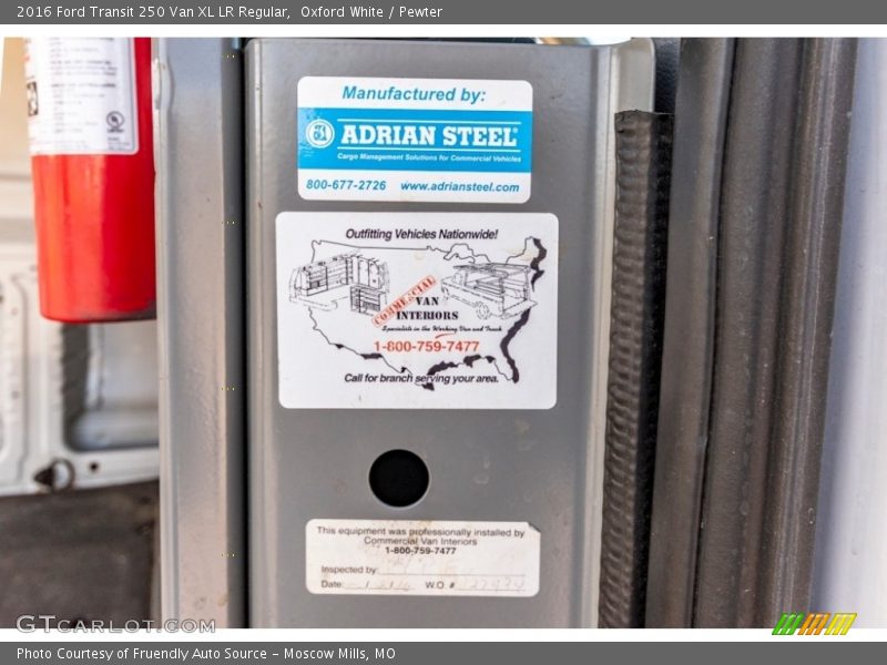 Oxford White / Pewter 2016 Ford Transit 250 Van XL LR Regular