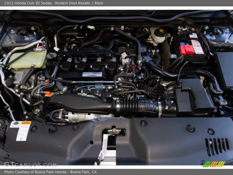 Modern Steel Metallic / Black 2021 Honda Civic EX Sedan