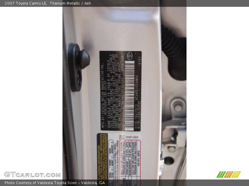 Titanium Metallic / Ash 2007 Toyota Camry LE
