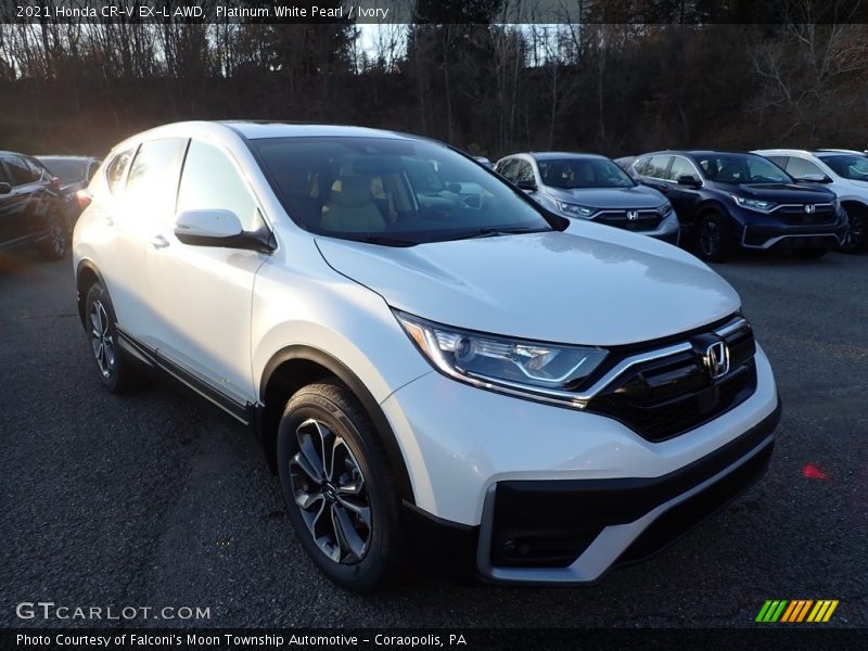 Platinum White Pearl / Ivory 2021 Honda CR-V EX-L AWD