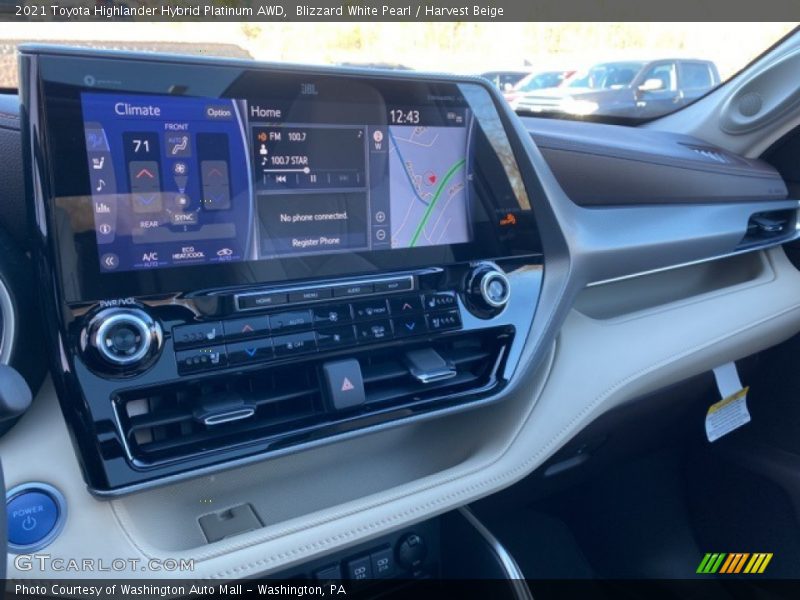 Controls of 2021 Highlander Hybrid Platinum AWD