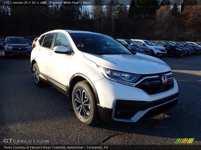 Platinum White Pearl / Black 2021 Honda CR-V EX-L AWD