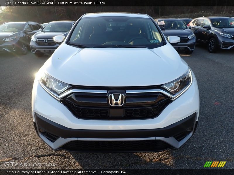 Platinum White Pearl / Black 2021 Honda CR-V EX-L AWD