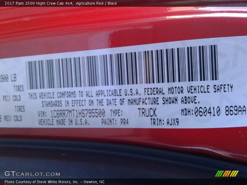 Agriculture Red / Black 2017 Ram 1500 Night Crew Cab 4x4
