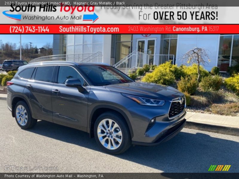 Magnetic Gray Metallic / Black 2021 Toyota Highlander Limited AWD