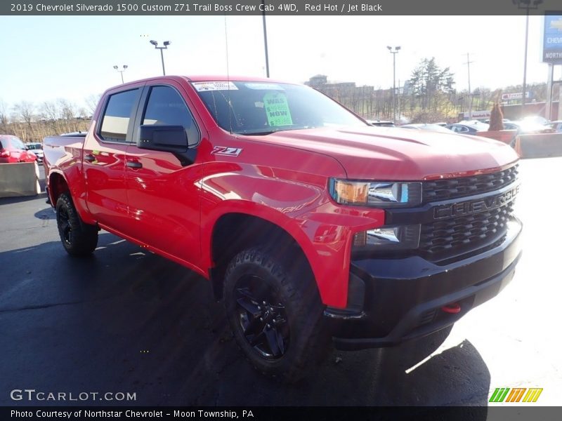 Red Hot / Jet Black 2019 Chevrolet Silverado 1500 Custom Z71 Trail Boss Crew Cab 4WD